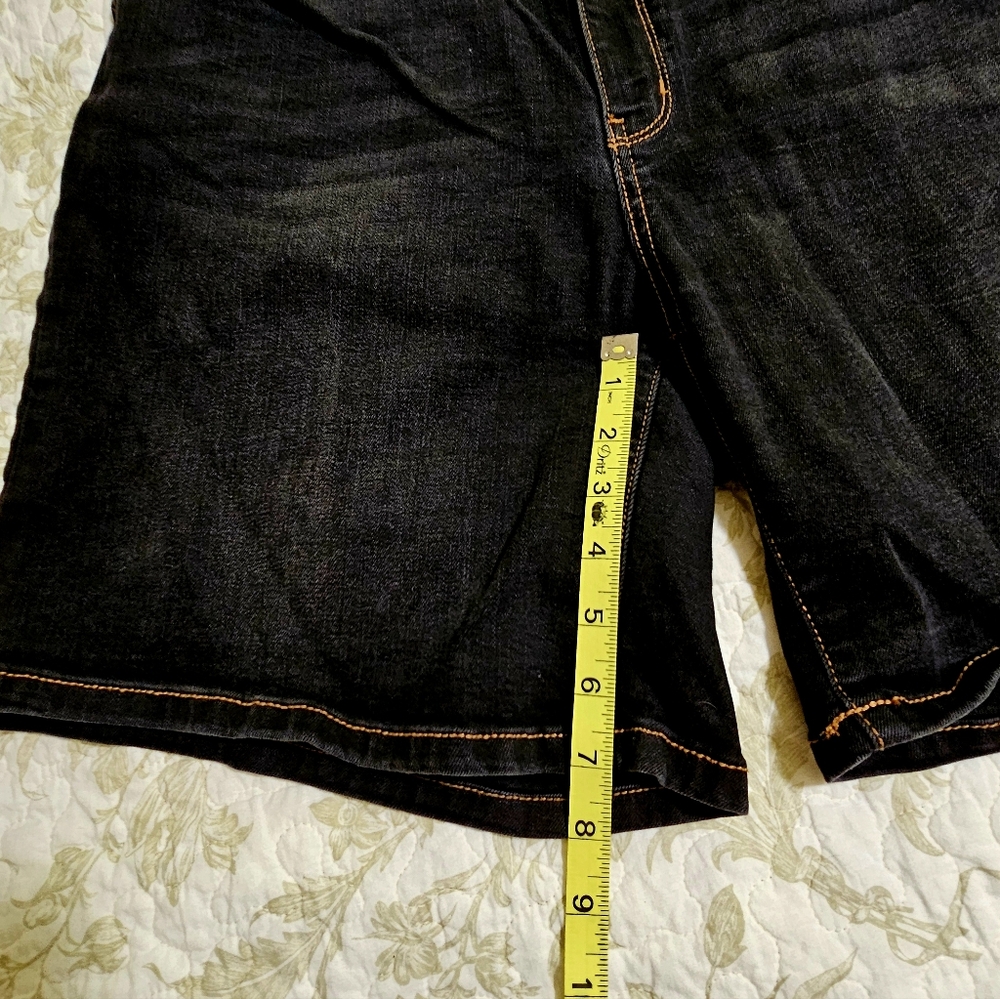 Judy Blue Black Denim Shorts with Orange Stitching - Picture 3 of 3
